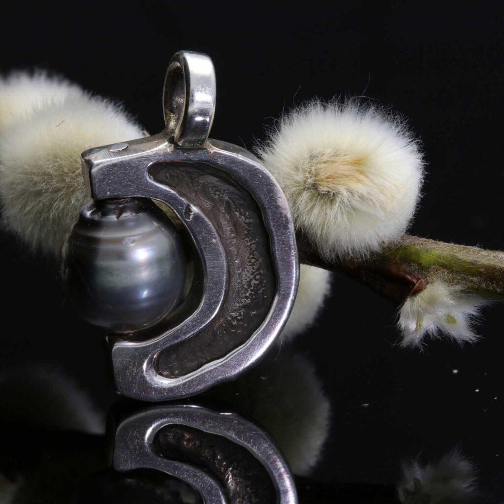 Hanger minimalistisch Tahiti Parel en Sterling Zilver